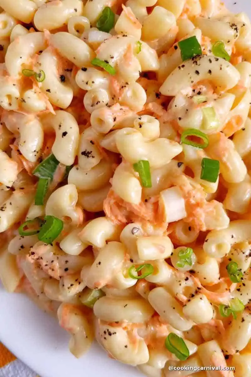 showing texture of Hawaiian Macaroni Salad