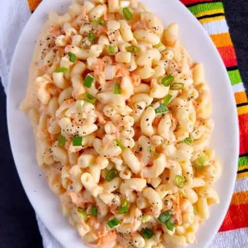 Hawaiian Mac Salad in a plate