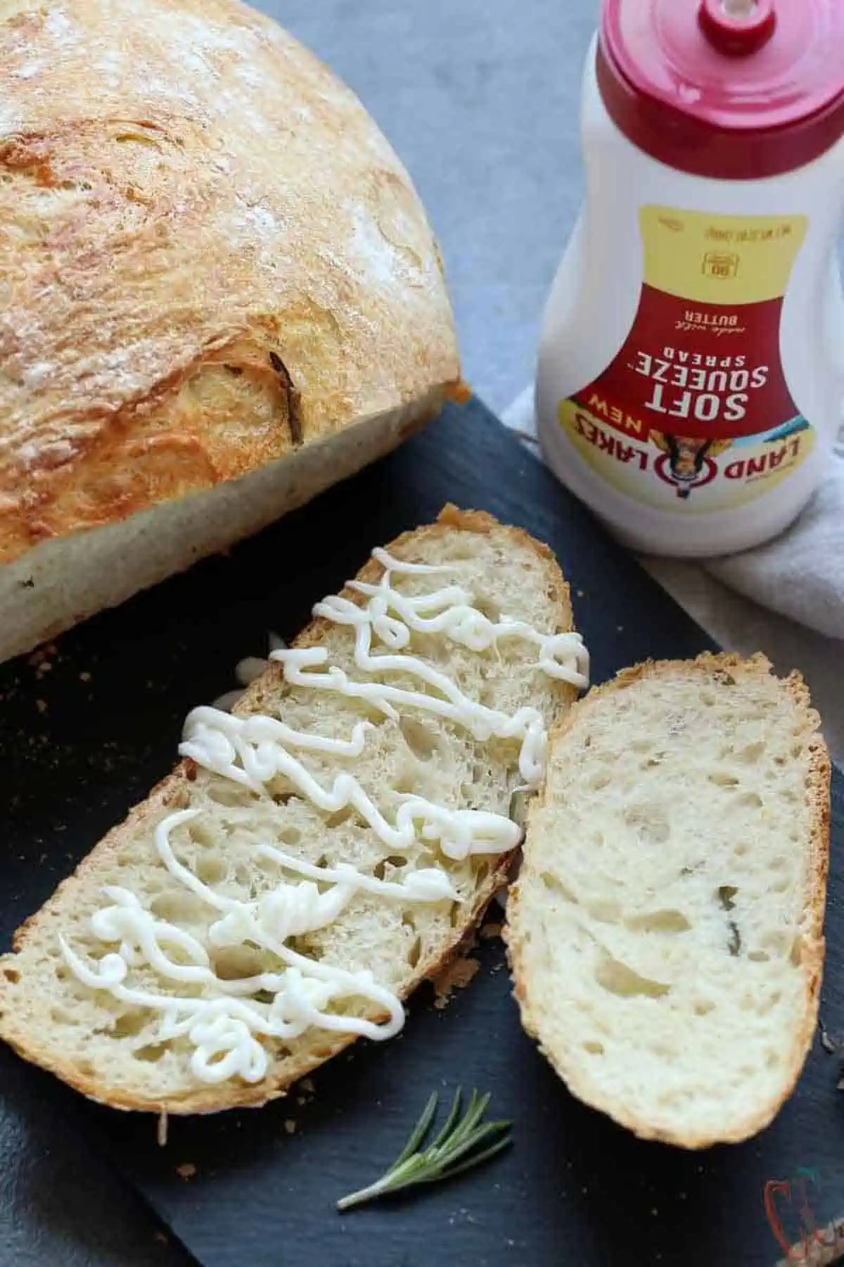 Bread slices with butter