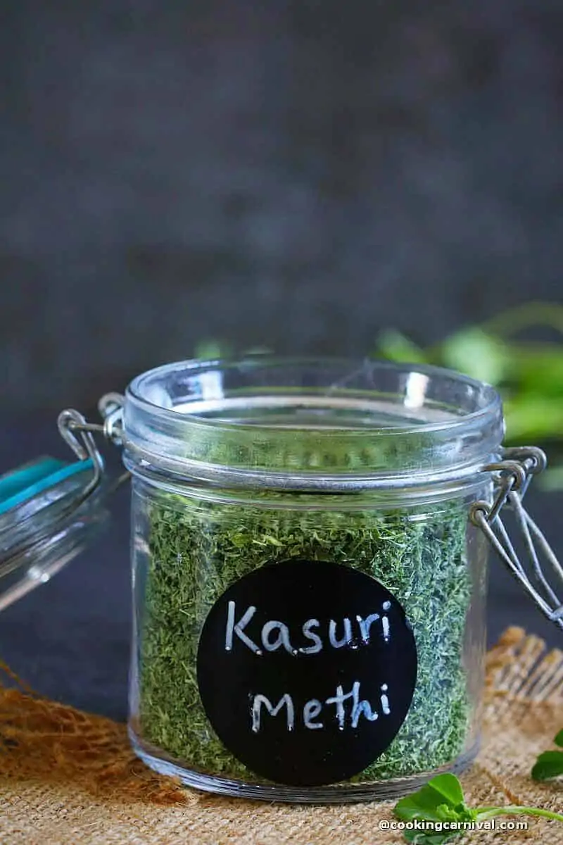 Kasuri methi stored in bottle