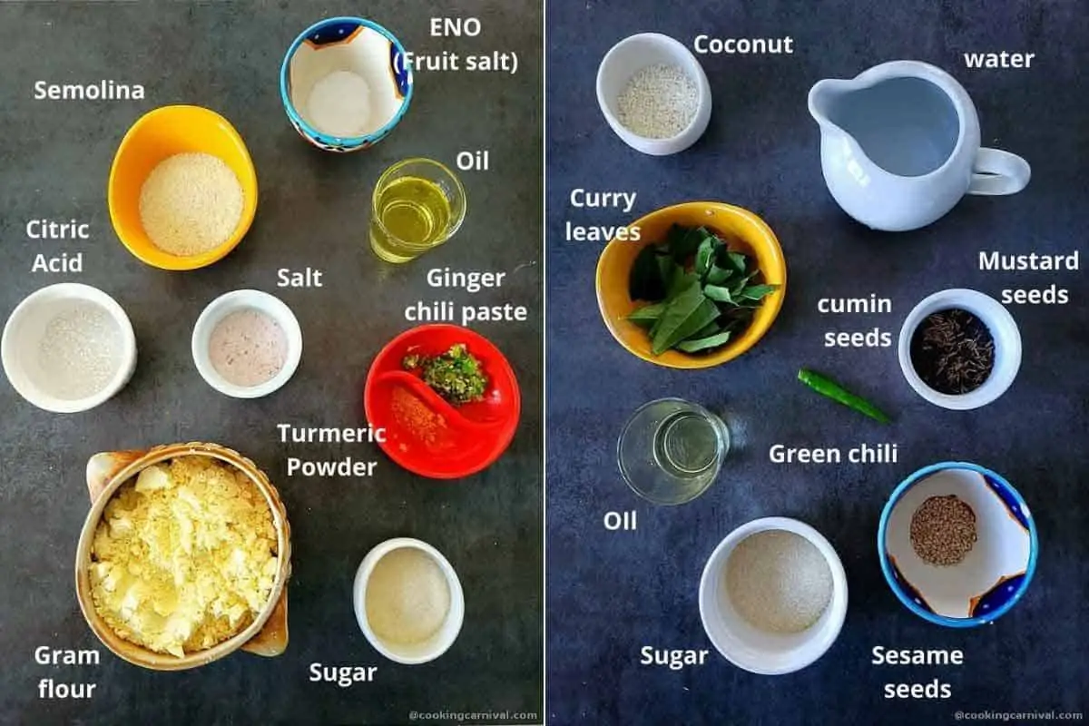 Pre measured ingredients for khaman