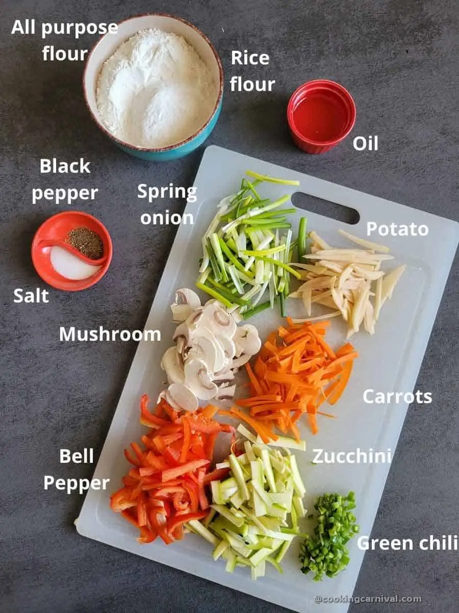 premeasured ingredients of making yachaejeon