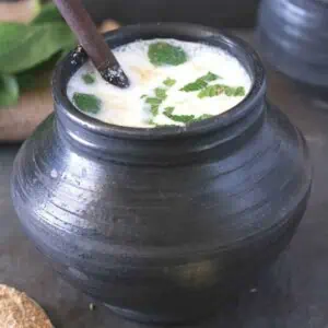 Masala chaas in a traditional pot