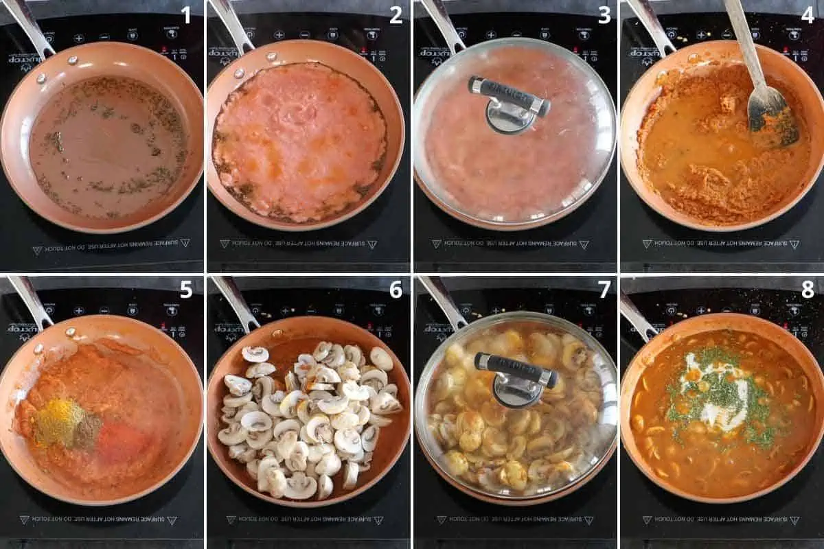 step by step process of making mushroom masala at home