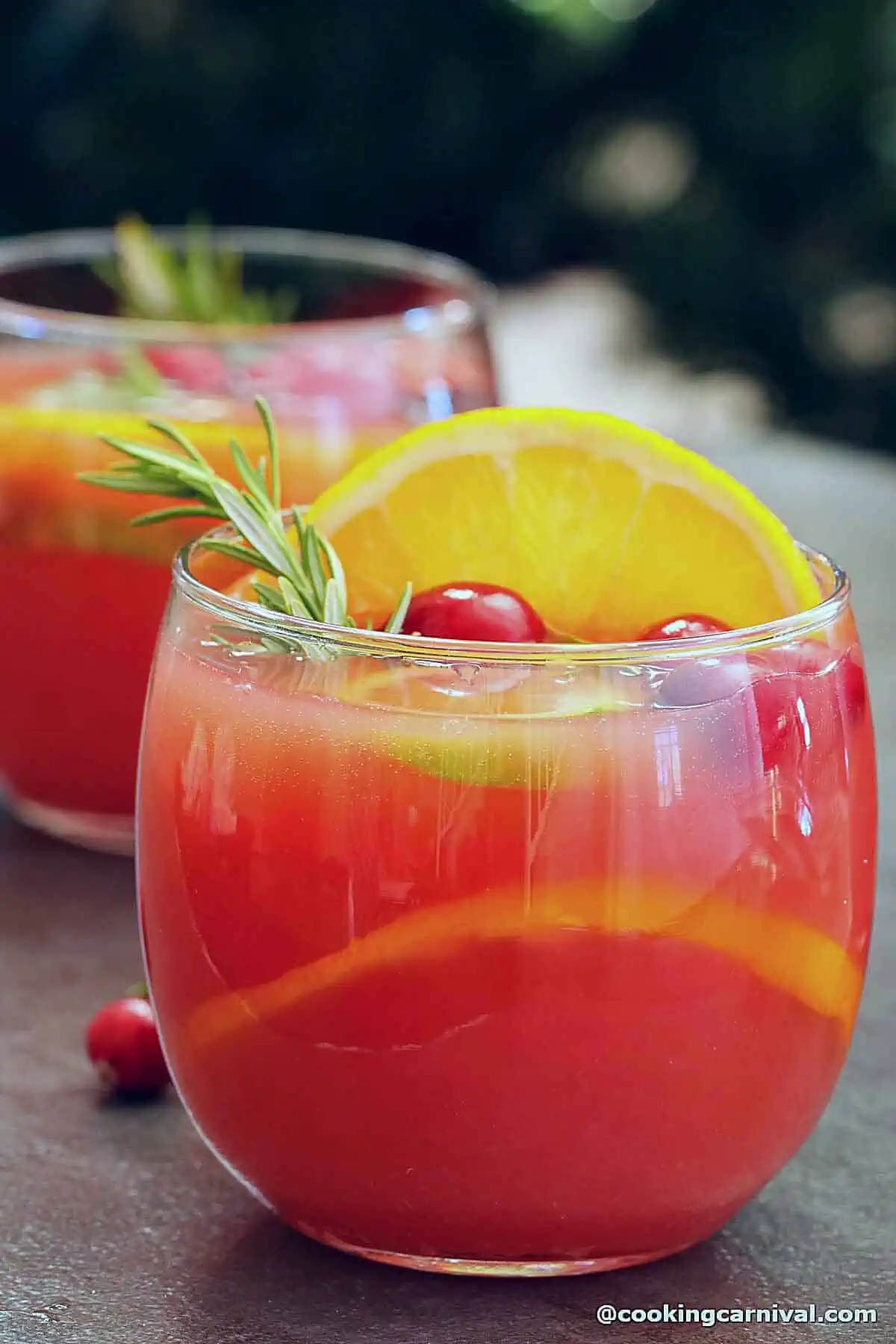 close up shot of Christmas punch. 