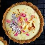 No bake shrikhand tart close up