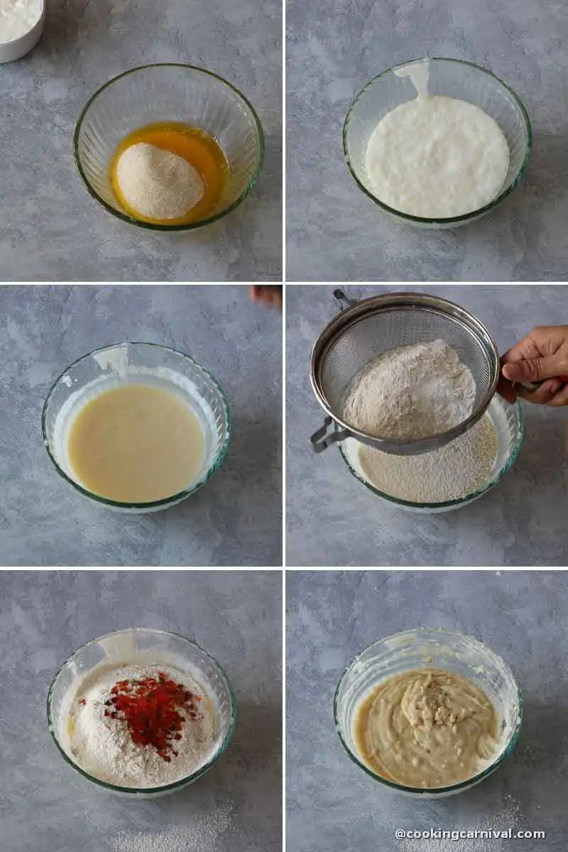 collage of making eggless tutti fruity cake