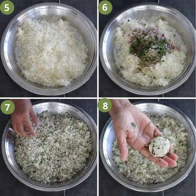 Collage of making paneer stuffing