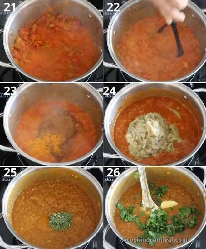 collage of making pav bhaji