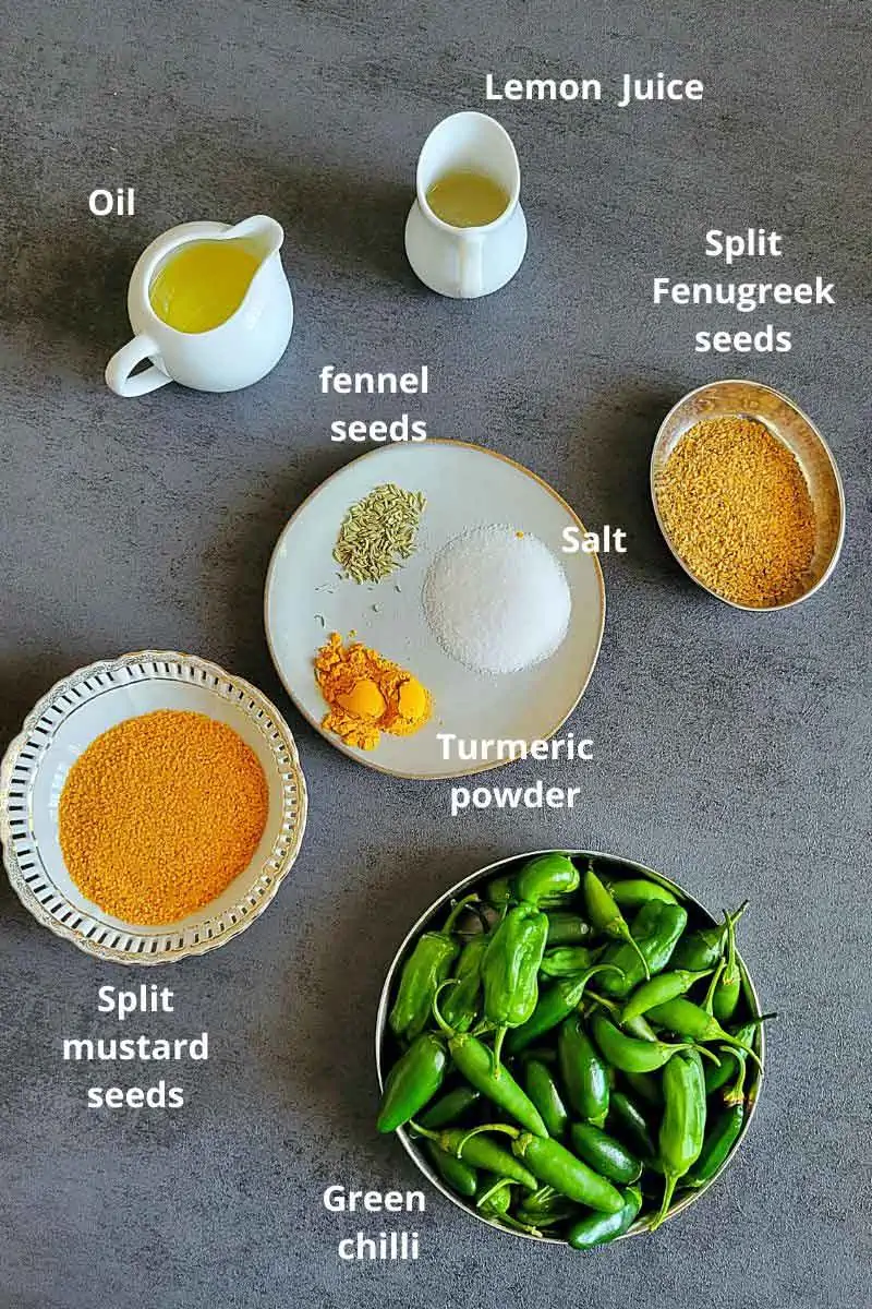 Pre-measured ingredients to make raita marcha/chili pickle