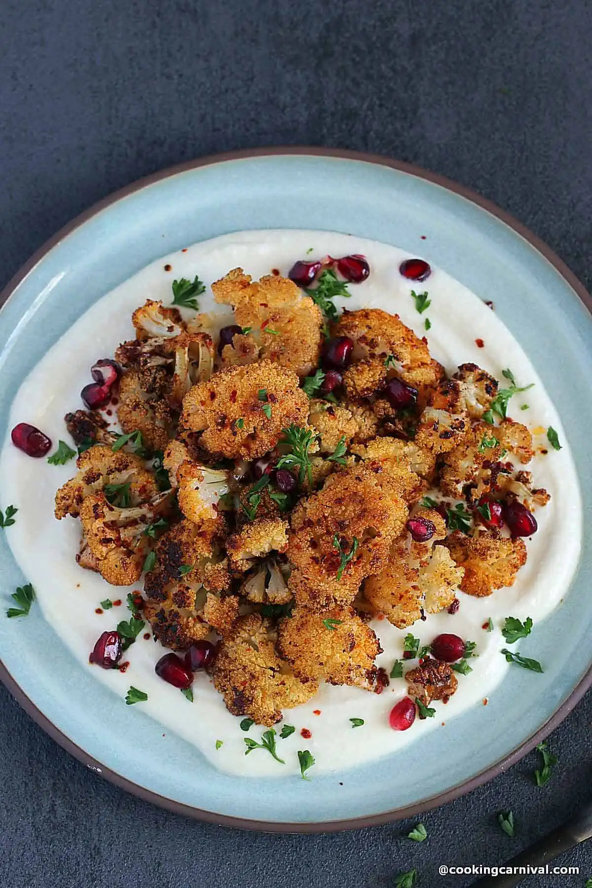 oven roasted cauliflower with whipped feta