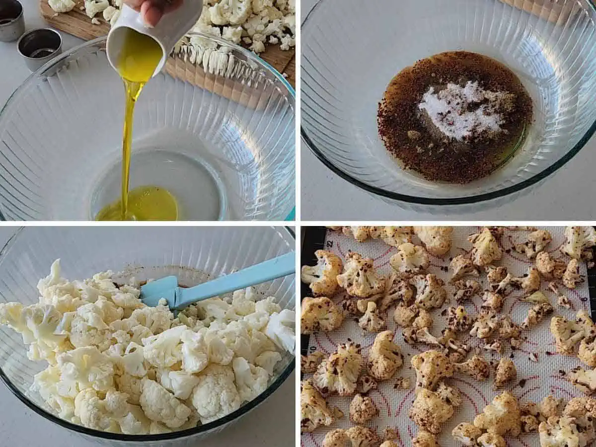 Marinate the cauliflower and roast it in the oven.