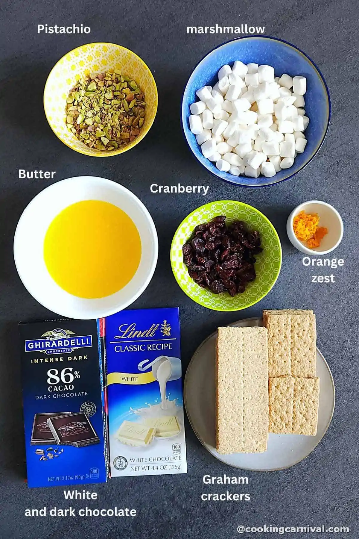 pre measured ingredients for rocky road recipe