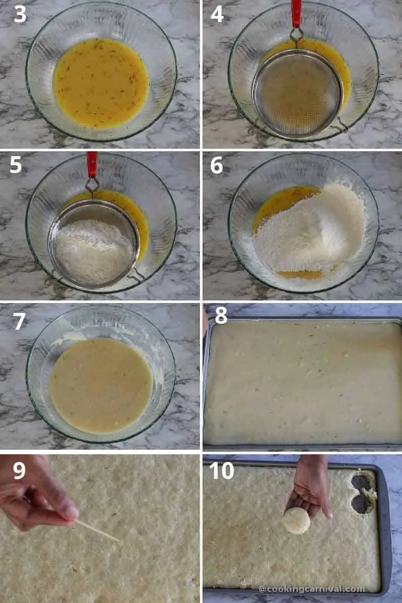 Collage of making cake base