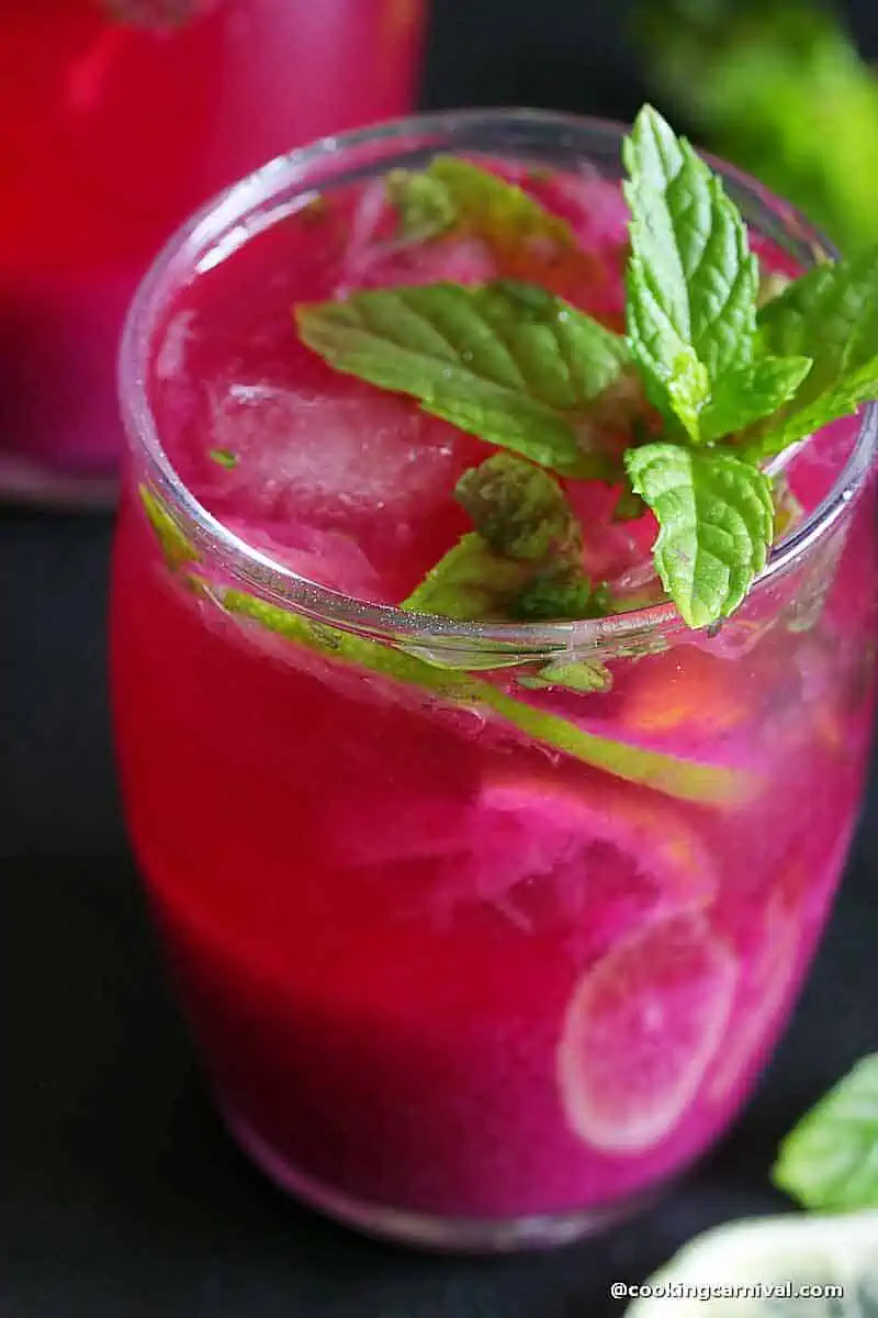 close up shot of Smoky jamun mojito