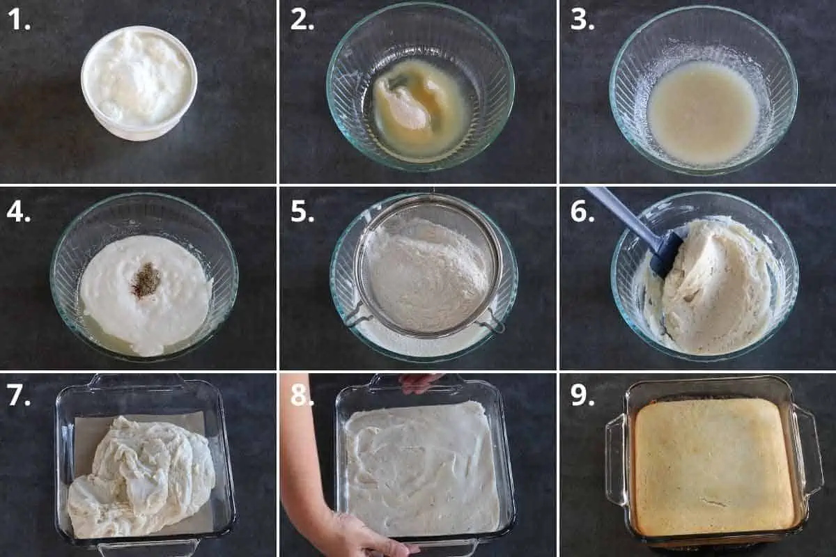 collage of making eggless sponge cake