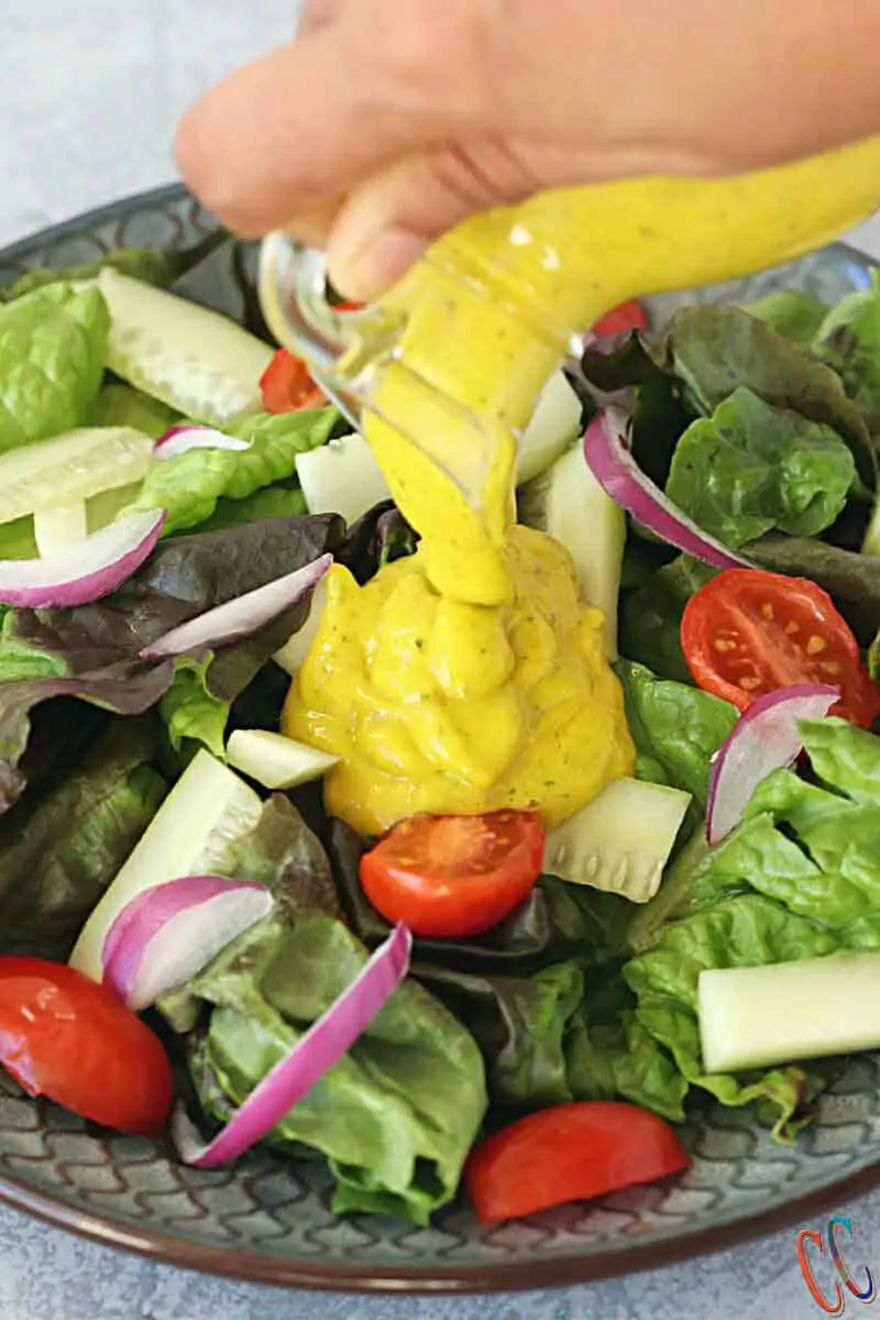 Mango Salad Dressing - Quick, Easy, simple, Lip-smacking, Fresh and fruity vegan salad dressing recipe which contains only a handful of ingredients.